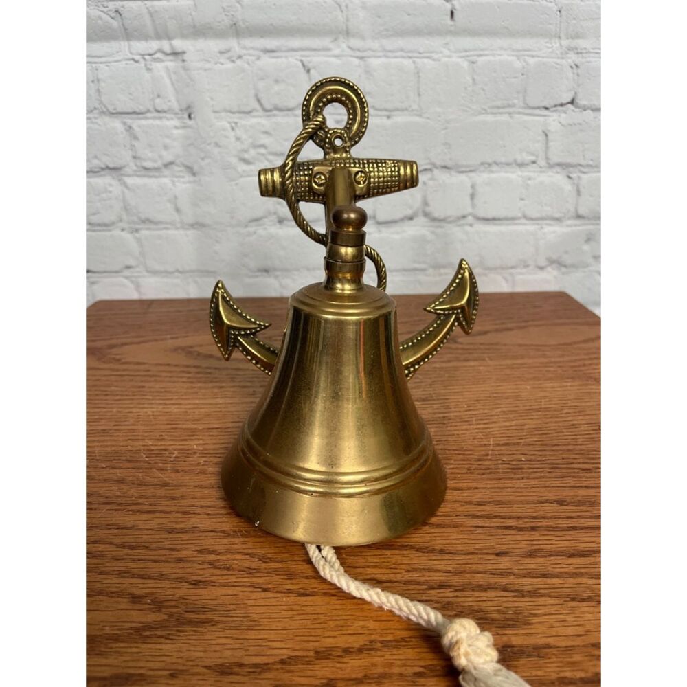 Vintage Brass Nautical Ship Bell Anchor